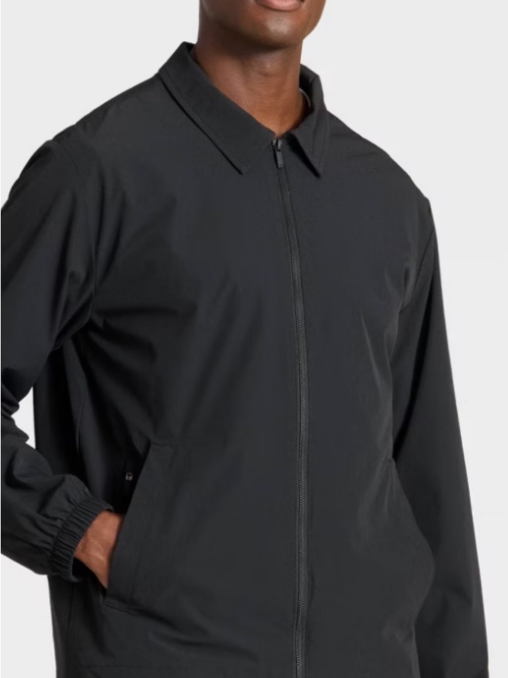 Men's All In Motion Black Zip-Front Casual Jacket Sz XL NWT